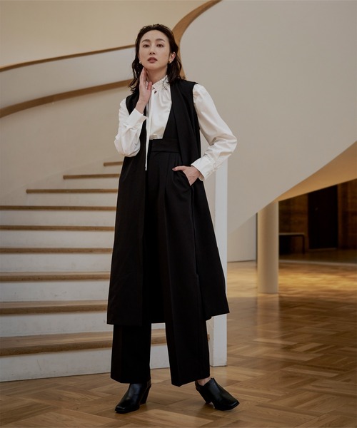 「ur's」 長袖ブラウス M ネイビー レディース_画像2