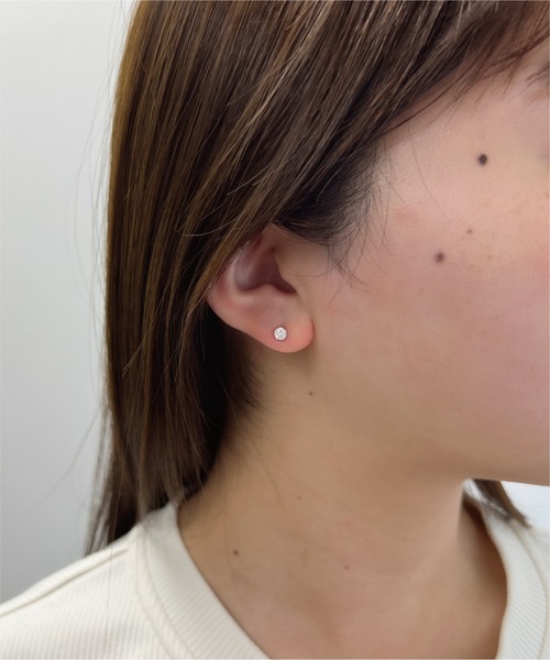 ピアス K10PG キュービックジルコニア ピアス レディースの画像