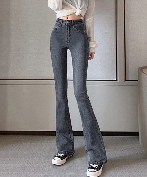 「Miniministore」 ブーツカットデニムパンツ X-LARGE サックスブルー レディース_画像7