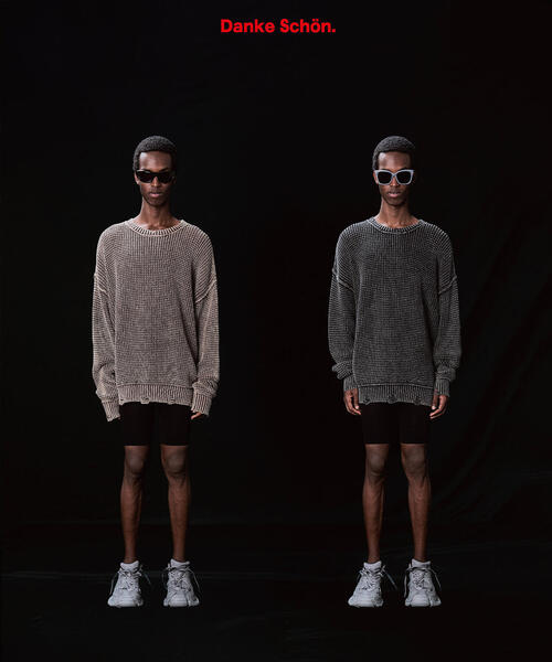 「DANKE SCHON」 長袖ニット M ブラック メンズ_画像4