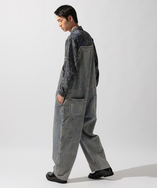 ニコ]VANSON ブラック オーバーオール つなぎ サロペット VANSON