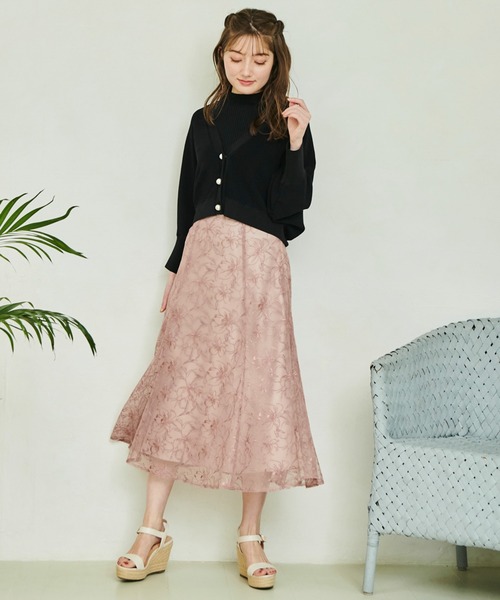 「NOELA」 ニットアンサンブル フリー ピンク レディース_画像4