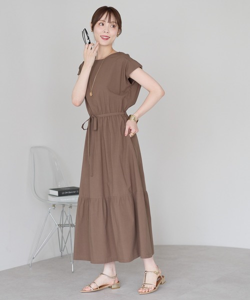 「PREFERIR」 ノースリーブワンピース X-LARGE ブルー レディース_画像4