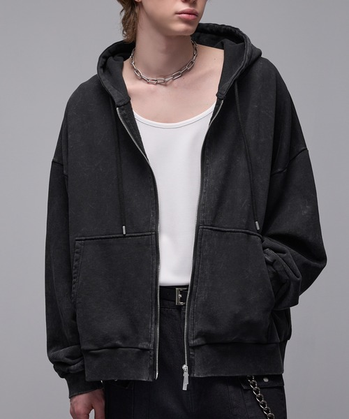 「Loose/ルース」 ジップアップパーカー X-SMALL グレー メンズ_画像2