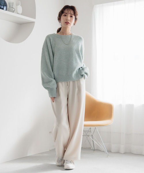 「LEPSIM」 パンツ LARGE ブラック レディース_画像9