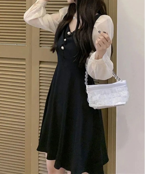 シースルー　ハートミニワンピース ＆soiree（アンドソワレ） ワンピース ハートネックシースルー