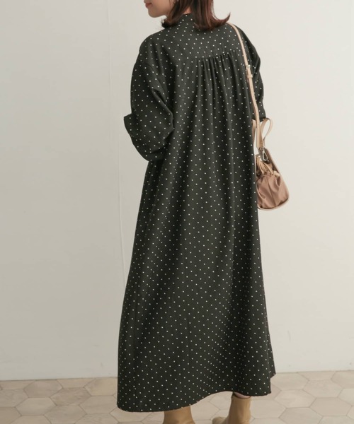 URBAN RESEARCH DOORS ワンピース ドットギャザーワンピース