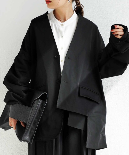 antiqua（アンティカ） ジャケット テーラードジャケット アシメ