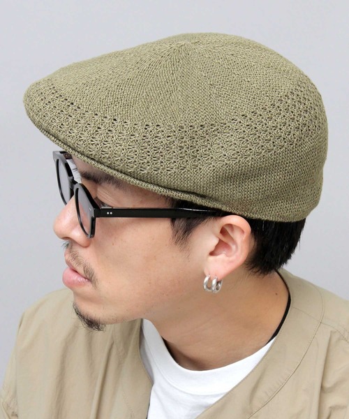 Basiquenti 帽子 ベレー帽 麻混 サーモハンチング メンズ