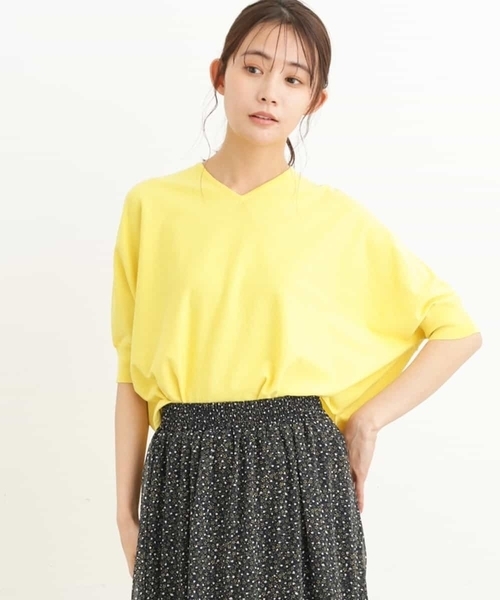 ニット 洗える Vネックリラックス五分袖ニット Zozotown Zozotown レディースファッション 店 その他トップス