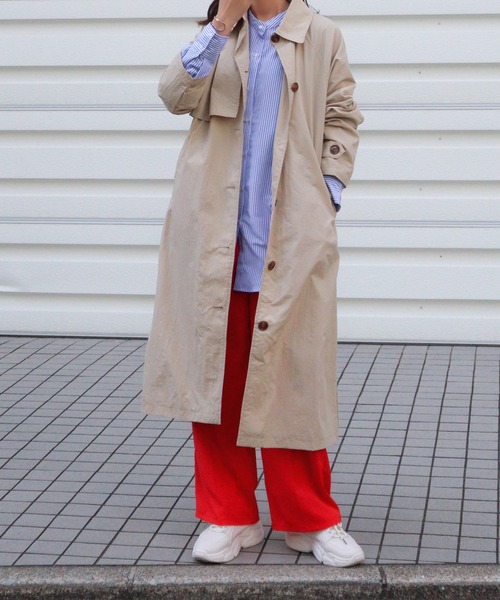 Isn't She？ ステンカラーコート コート ヨークフラップステン