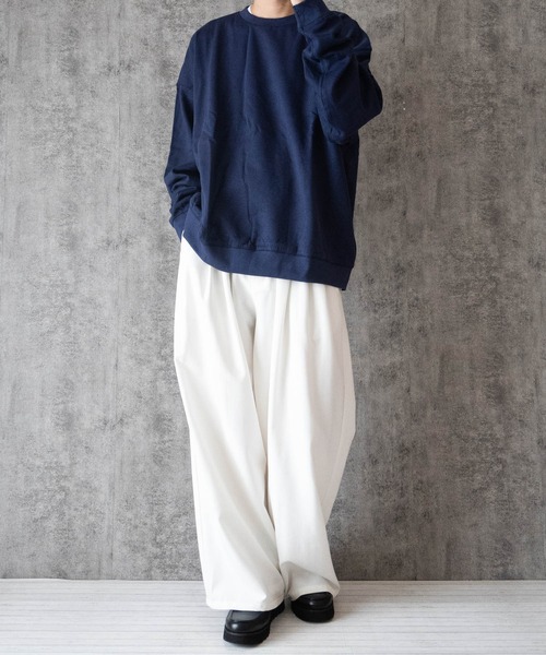 トレーナー スウェット 裏起毛ルーズフィットクルーネック メンズ