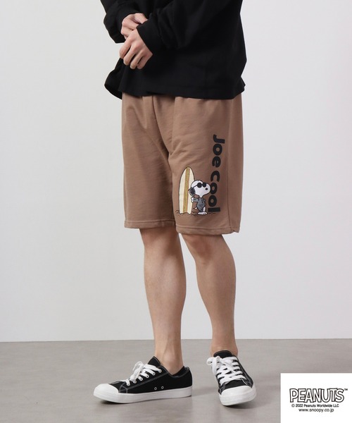 PEANUTS スウェットパンツ ジャージ スヌーピー ミニ裏毛 ハーフパンツ