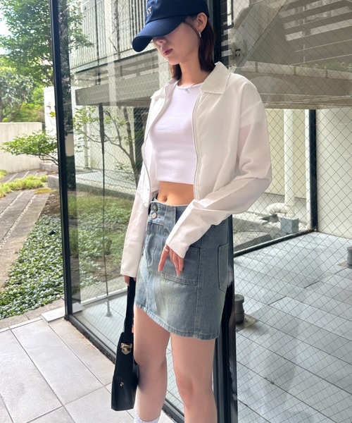 gossip!ロサンゼルス デニムスカート ダブルボタンデニムミニ