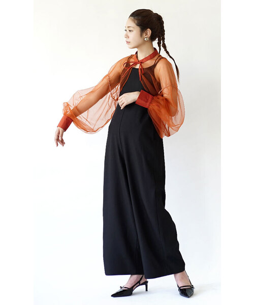 e-zakkamania stores ブラウス シャツ シアー パフスリーブボレロ
