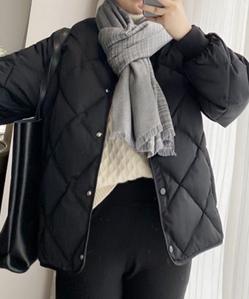 deux amour ジャケット テーラードジャケット 中綿キルティングノー