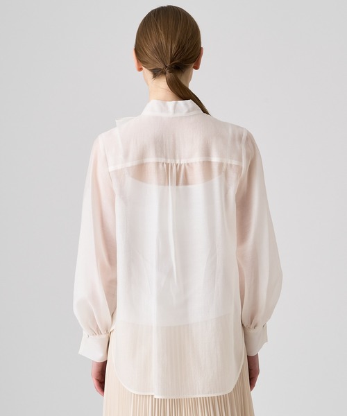 ANAYI（アナイ） ブラウス シャツ シアーオーガンジーボウタイ