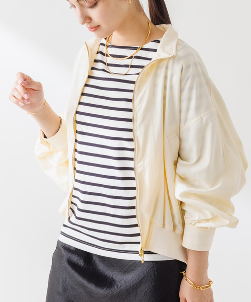 Rouge vif ブルゾン アウター ショートコクーンナイロンブルゾン