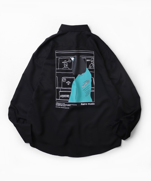 シャツ 25SS ビッグシルエット ガールイラスト バックプリントシャツ
