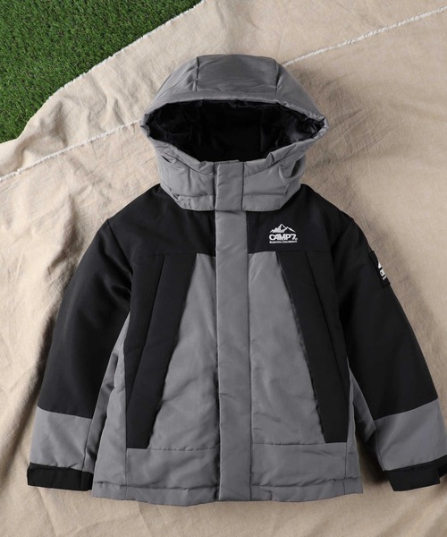 【新品】CAMP7 キッズ フード付きジャケット グレー 新品】CAMP7 キッズ フード付きジャケット グレー/ブラック