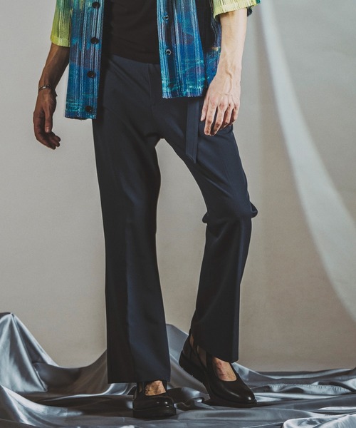 NO ID.（ノーアイディー） パンツ 「NO ID.」Belted Zip Flare Pants