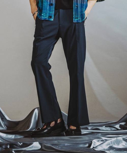 NO ID.（ノーアイディー） パンツ 「NO ID.」Belted Zip Flare Pants 