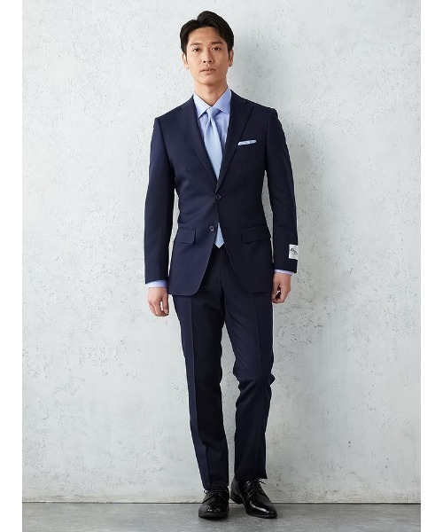 ブラック ストライプ ビジネススーツ 上下セット Perfect Suit FActory セットアップ 「上下洗える」WEB限定