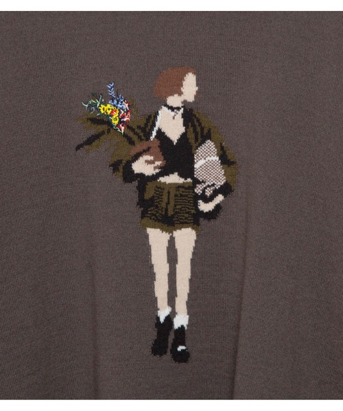 bedsidedrama ニット セーター M Flower Wide Knit Sweater