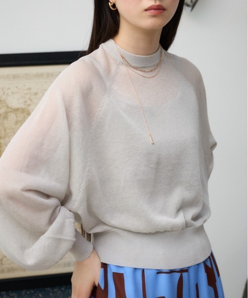 新品タグつき♡AMERI　ボリュームスリーブシアーニット AZUL BY MOUSSY（アズールバイマウジー） ニット セーター ボリューム