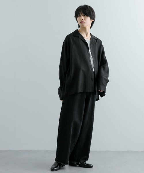 SENSE OF PLACE by URBAN RESEARCH シャツ シアーストライプオープン
