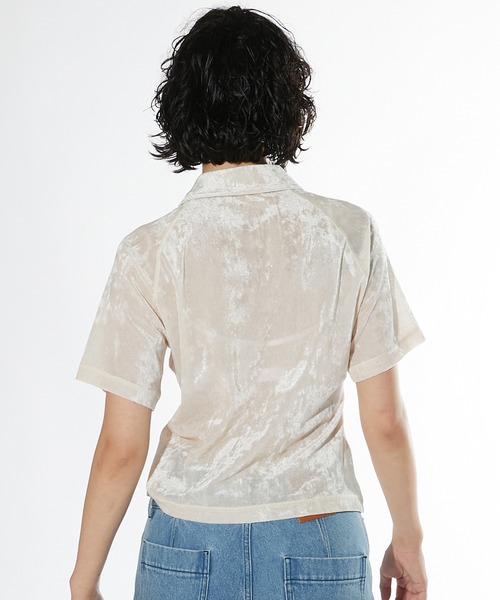 【関税・送料込み】alexanderwang プラッシュベロア Tシャツ PRANK PROJECT tシャツ ベロアメッシュレースアップTシャツ