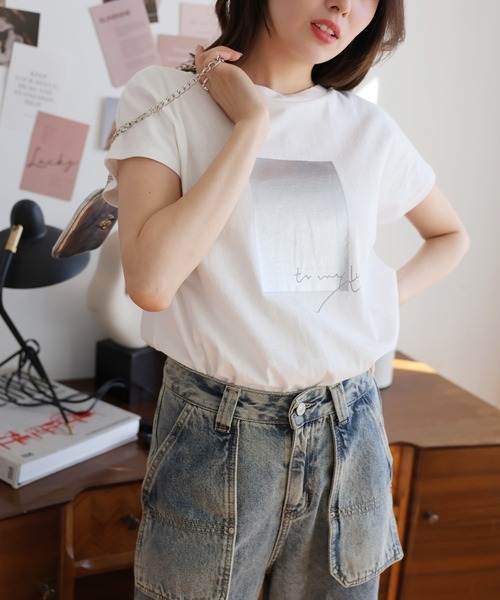 DouDou【WEB限定】 LESCALAプリントフレンチスリーブTEE WEB限定】 LESCALAプリントフレンチスリーブTEE | DOUDOU