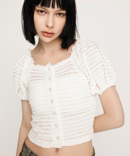 SLY ブラウス SLY ブラウス シャツ FRILL PUFF CUT TOPS フリル パフ カット
