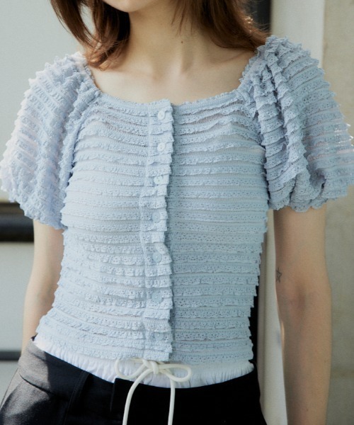 SLY ブラウス SLY ブラウス シャツ FRILL PUFF CUT TOPS フリル パフ カット