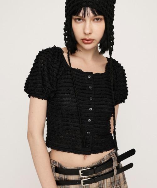 SLY（スライ） ブラウス シャツ FRILL PUFF CUT TOPS フリル パフ