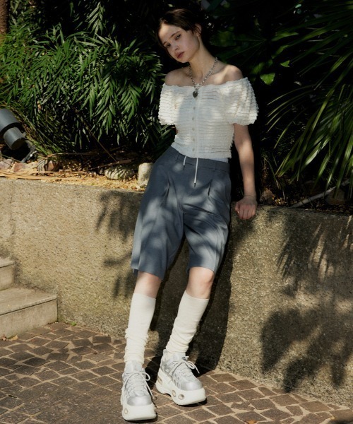 SLY（スライ） ブラウス シャツ FRILL PUFF CUT TOPS フリル パフ