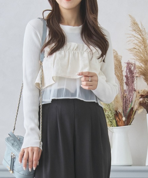 MISCH MASCH（ミッシュマッシュ） ニット セーター ジャガードフリル