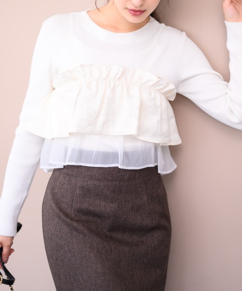 MISCH MASCH（ミッシュマッシュ） ニット セーター ジャガードフリル