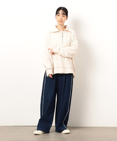 tシャツ ワッフル ハーフジップ プルオーバー レディース : ZOZOTOWN