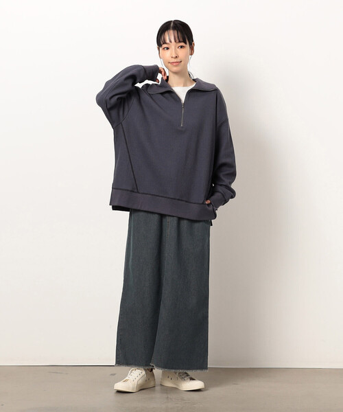 tシャツ ワッフル ハーフジップ プルオーバー レディース : ZOZOTOWN