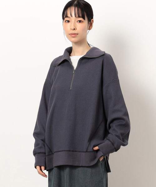 ON Climate Stretch ジッパー トップス ワッフル柄 楽天市場】ワッフルトップス レディース 長袖 トップス クルーネック