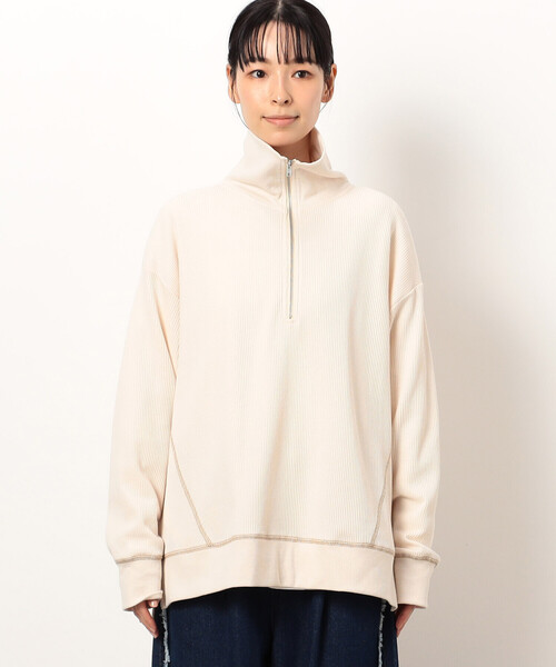 tシャツ ワッフル ハーフジップ プルオーバー レディース : ZOZOTOWN