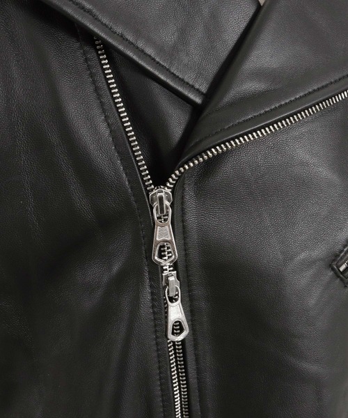 レザージャケット ライダース 「ADAMPATEK/アダムパテック」leather looose double rider’s jacket / ラムの画像