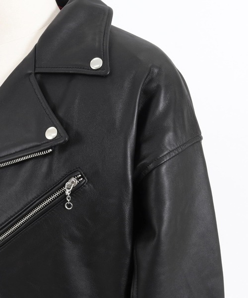 レザージャケット ライダース 「ADAMPATEK/アダムパテック」leather looose double rider’s jacket / ラムの画像