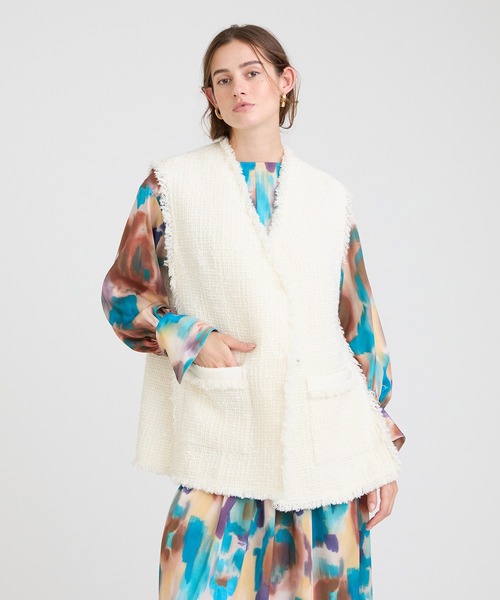 HOUSE OF LOTUS 52，800円ロービングヤーンスラブツイードジレ
