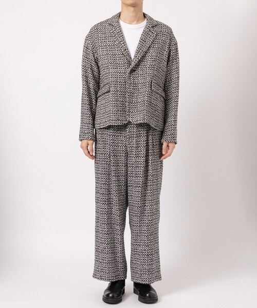 juha◇テーラードジャケット/2/アクリル/WHT/総柄/10200301 JUHA/ユハ