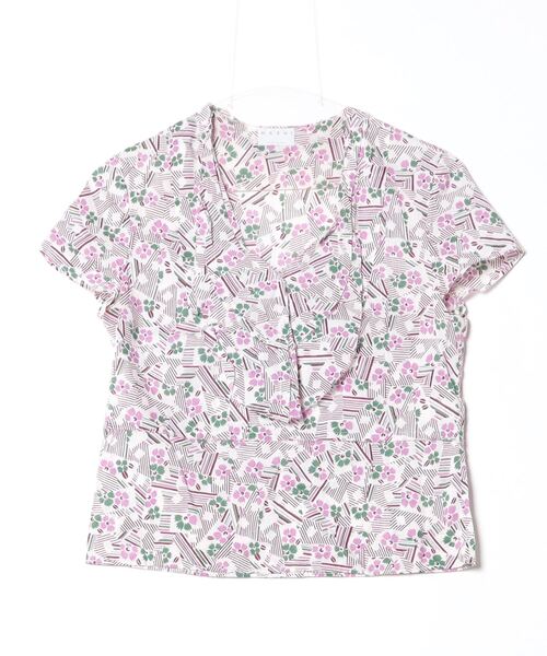 「MARNI」 花柄半袖ブラウス 38 ピンク レディース