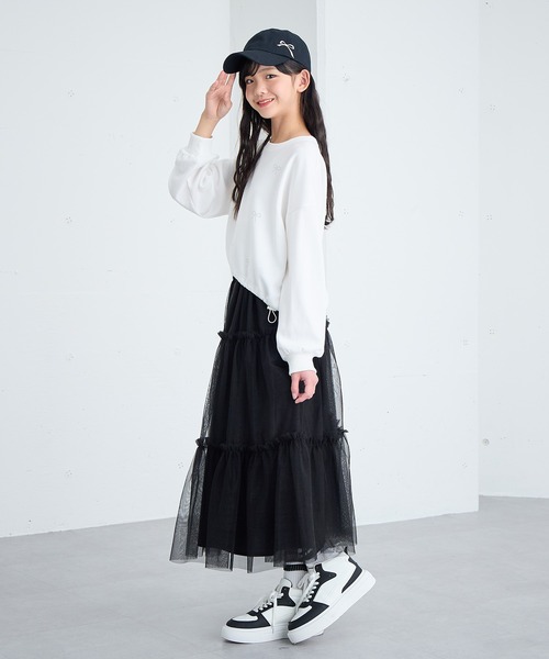 BISKEE スカート ラメチュール ティアードスカート（140cm