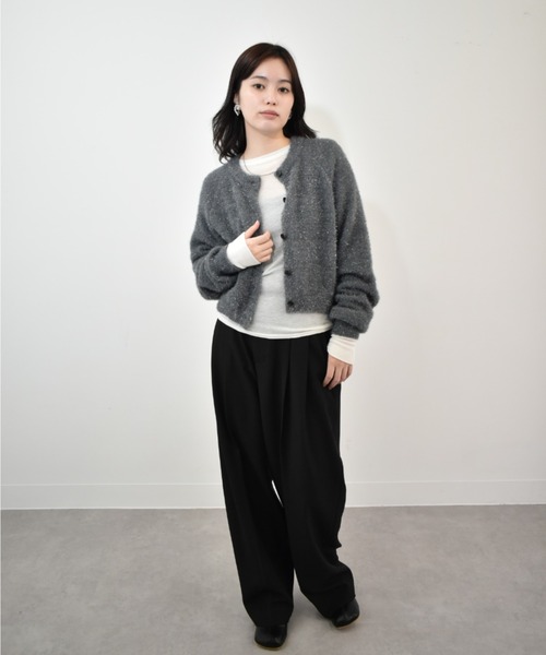 カーディガン 「kiehtova」GLITTER SHAGGY KNIT/グリッター シャギー カーデガン レディース kiehtova】GLITTER SHAGGY KNIT/グリッター シャギー カーデガン