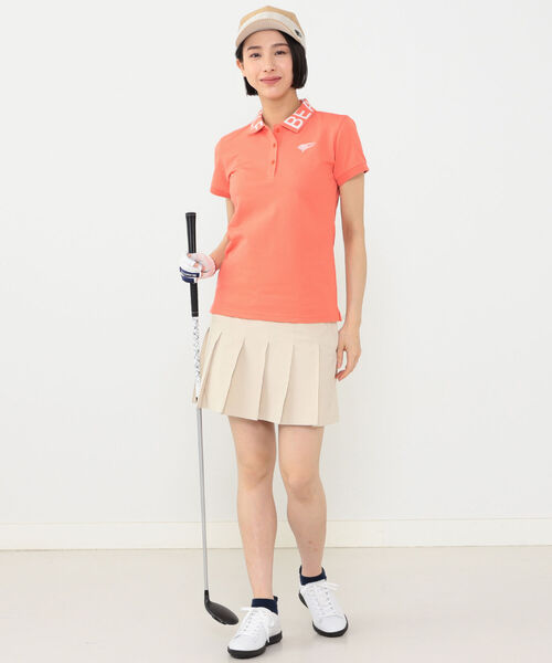 [BEAMS GOLF] рубашка-поло с коротким рукавом SMALL белый женский 